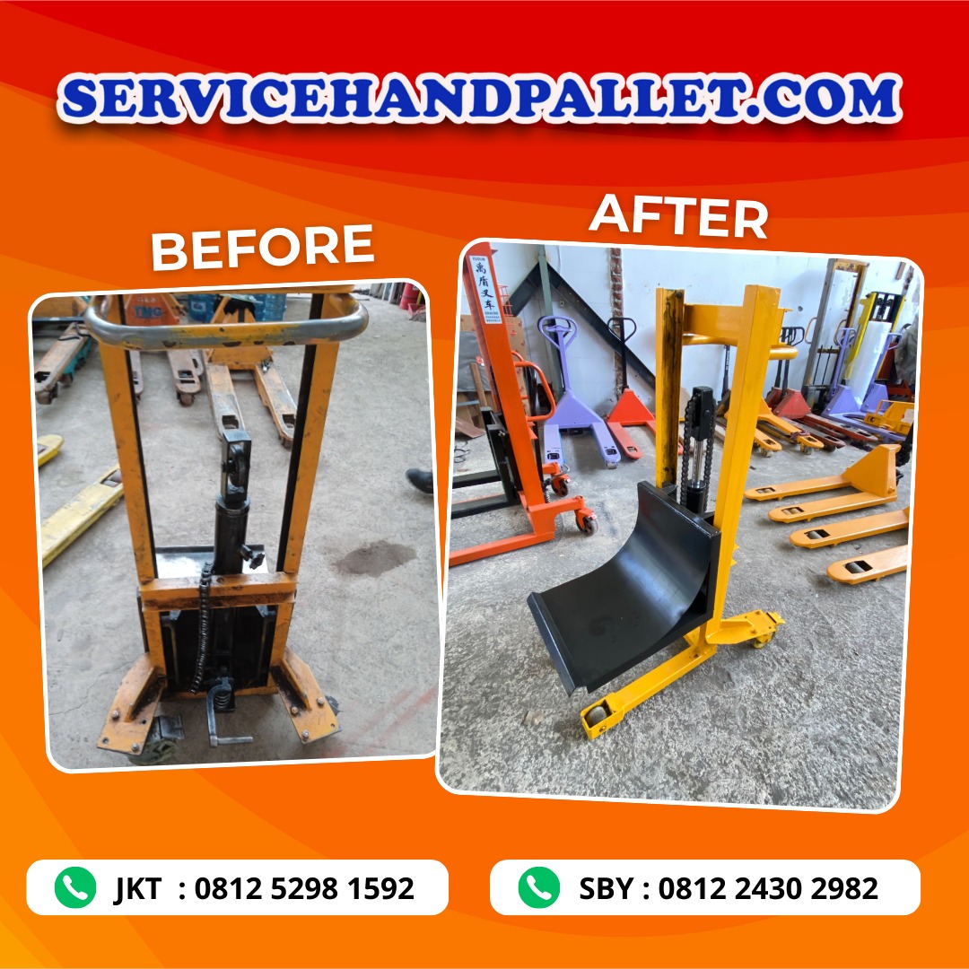 Hand Pallet Lama Jadi Baru di Surabaya - SERVICEHANDPALLET.COMProses perbaikan hand pallet, taha Service Handlift Jakarta