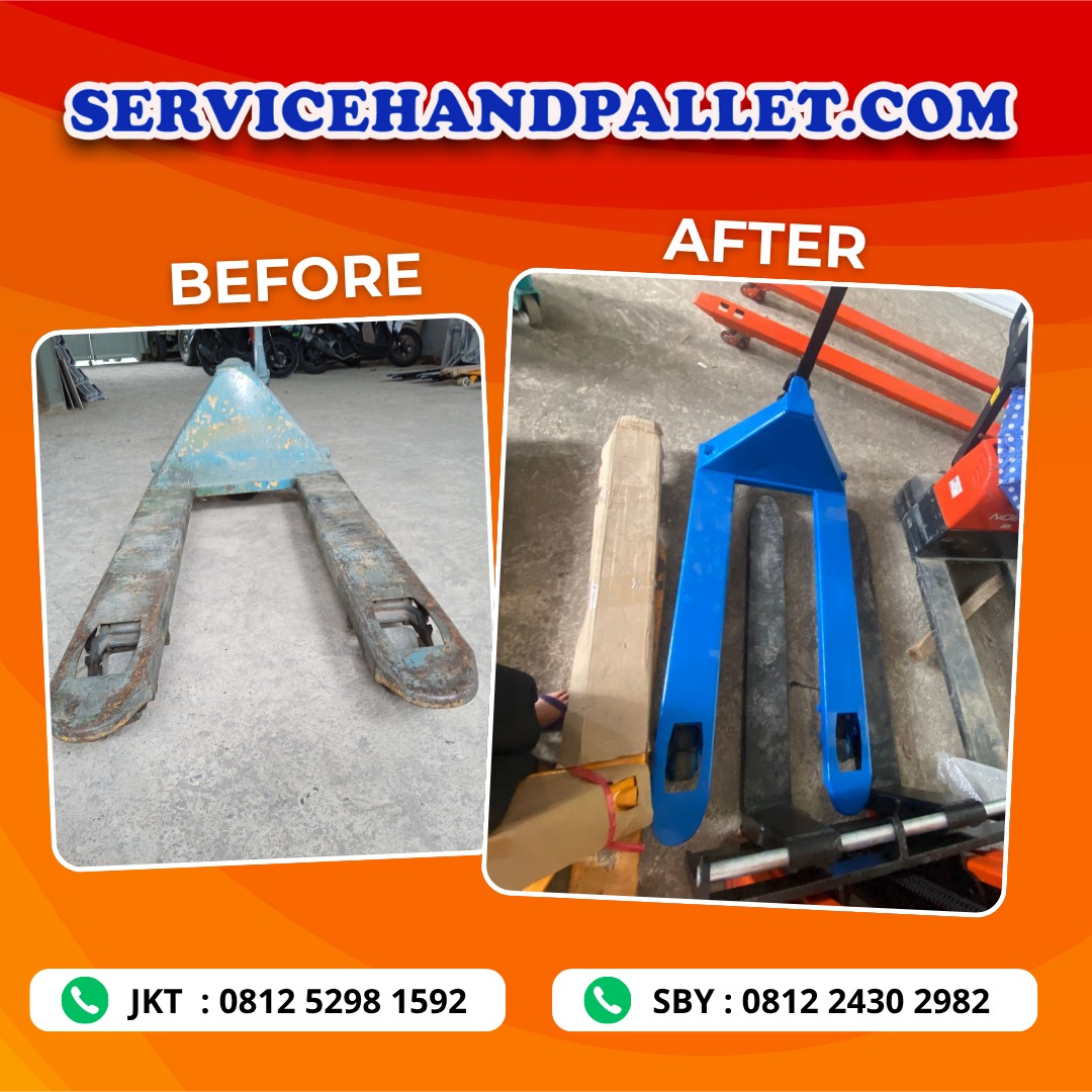 Service Hand Pallet Lama Jadi Baru di Surabaya- SERVICEHANDPALLET.COMProses perbaikan hand palle Service Handlift Jakarta